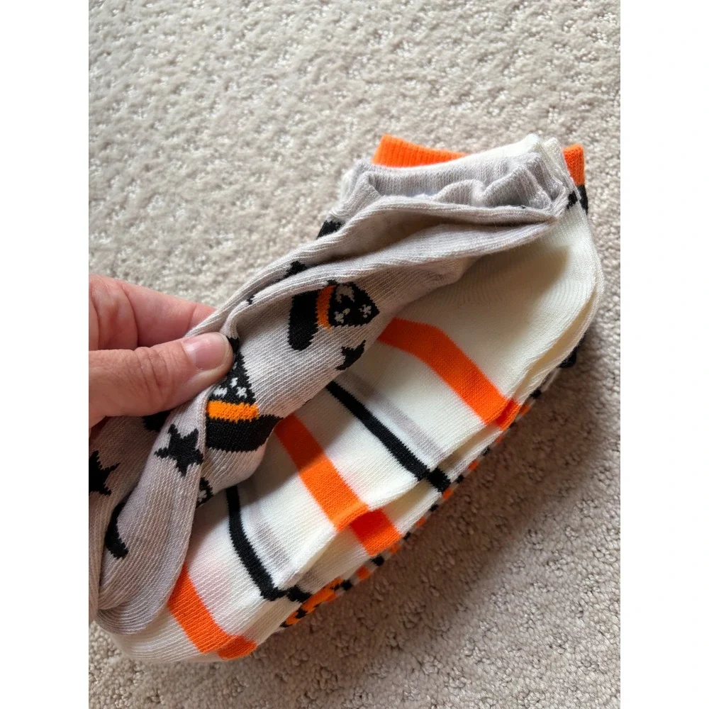Hyde & EEK Boutique Halloween Low Cut Socks 6 Pairs Orange‎ Black Pumpkin 4-10